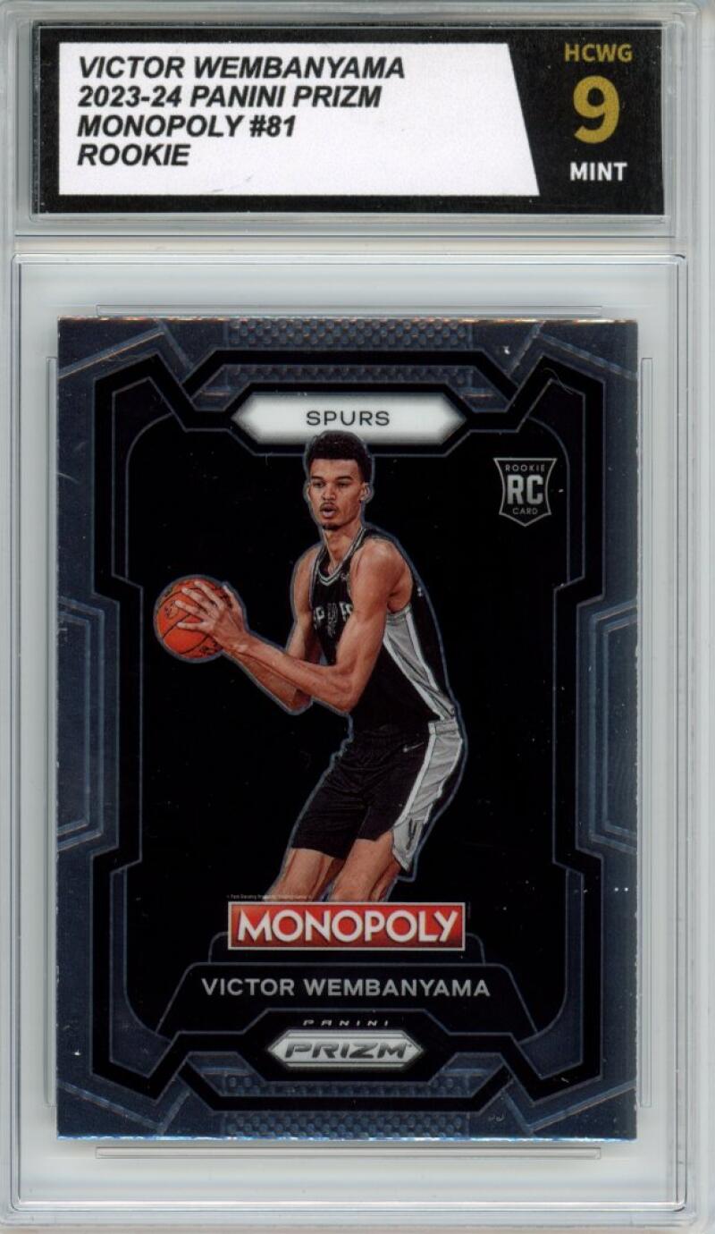 2023-24 Panini Prizm Monopoly #81 Victor Wembanyama Rookie RC Graded HCWG 9 - 11391 Image 1