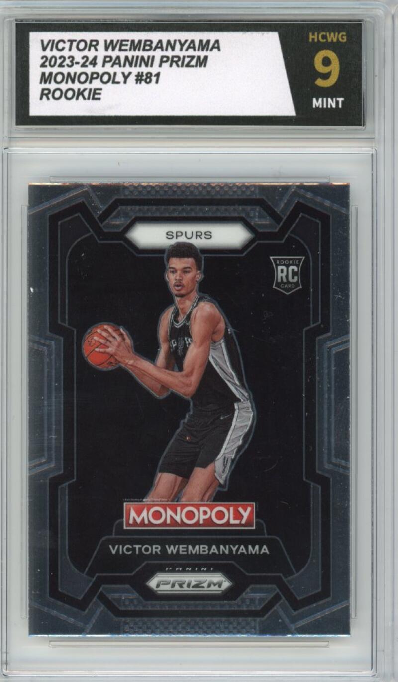 2023-24 Panini Prizm Monopoly #81 Victor Wembanyama Rookie RC Graded HCWG 9 - 11396 Image 1