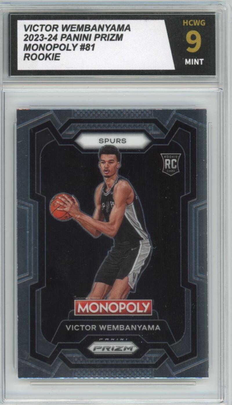 2023-24 Panini Prizm Monopoly #81 Victor Wembanyama Rookie RC Graded HCWG 9 - 11383 Image 1