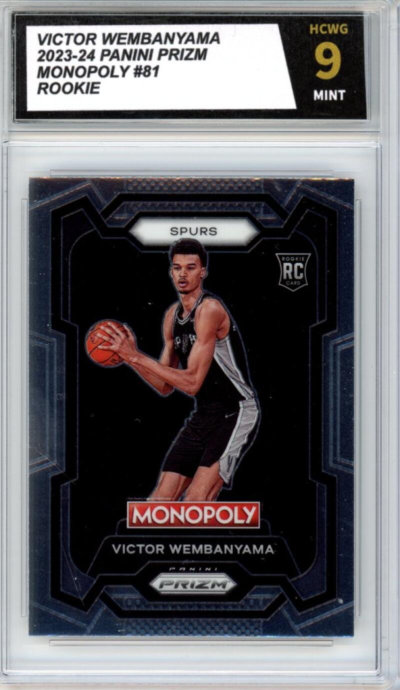 2023-24 Panini Prizm Monopoly #81 Victor Wembanyama Rookie RC Graded HCWG 9 - 11388 Image 1