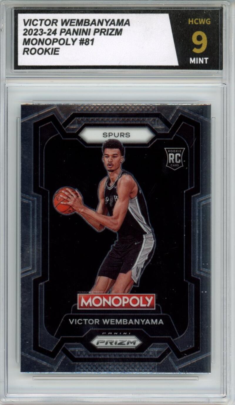 2023-24 Panini Prizm Monopoly #81 Victor Wembanyama Rookie RC Graded HCWG 9 - 11238 Image 1