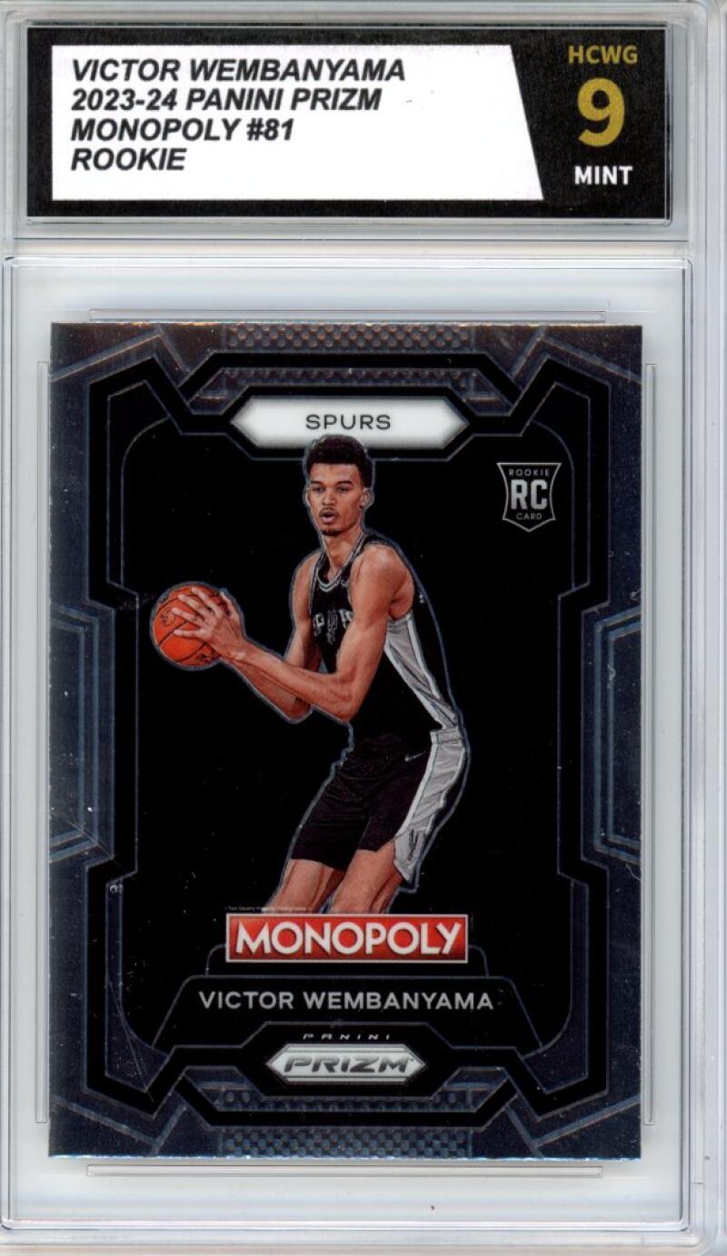 2023-24 Panini Prizm Monopoly #81 Victor Wembanyama Rookie RC Graded HCWG 9 - 11386 Image 1