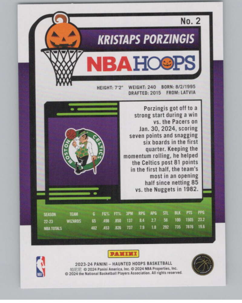 2023-24 Panini Haunted Hoops #2 Kristaps Porzingis V98397 Image 2