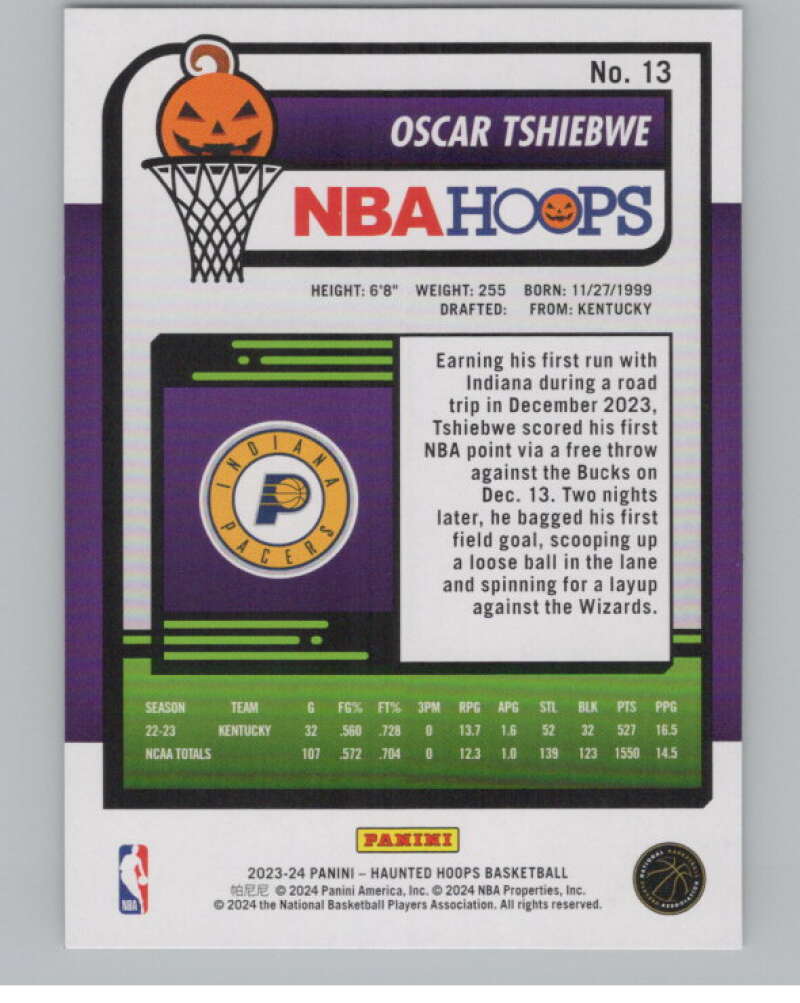 2023-24 Panini Haunted Hoops #13 Oscar Tshiebwe RC V98402 Image 2