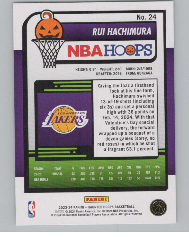 2023-24 Panini Haunted Hoops #24 Rui Hachimura V98407 Image 2