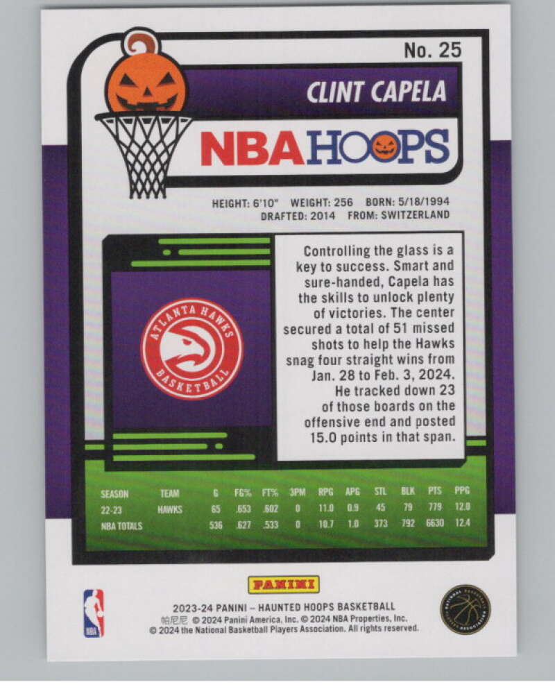 2023-24 Panini Haunted Hoops #25 Clint Capela V98409 Image 2