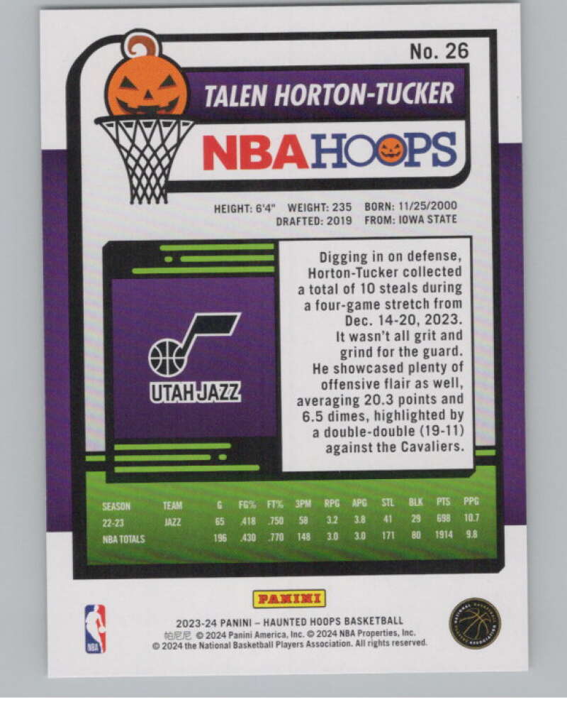 2023-24 Panini Haunted Hoops #26 Talen Horton-Tucker V98410 Image 2