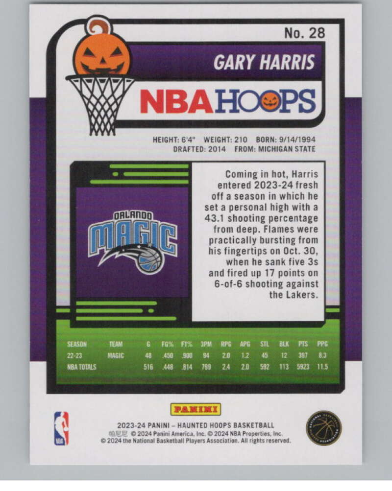 2023-24 Panini Haunted Hoops #28 Gary Harris V98411 Image 2