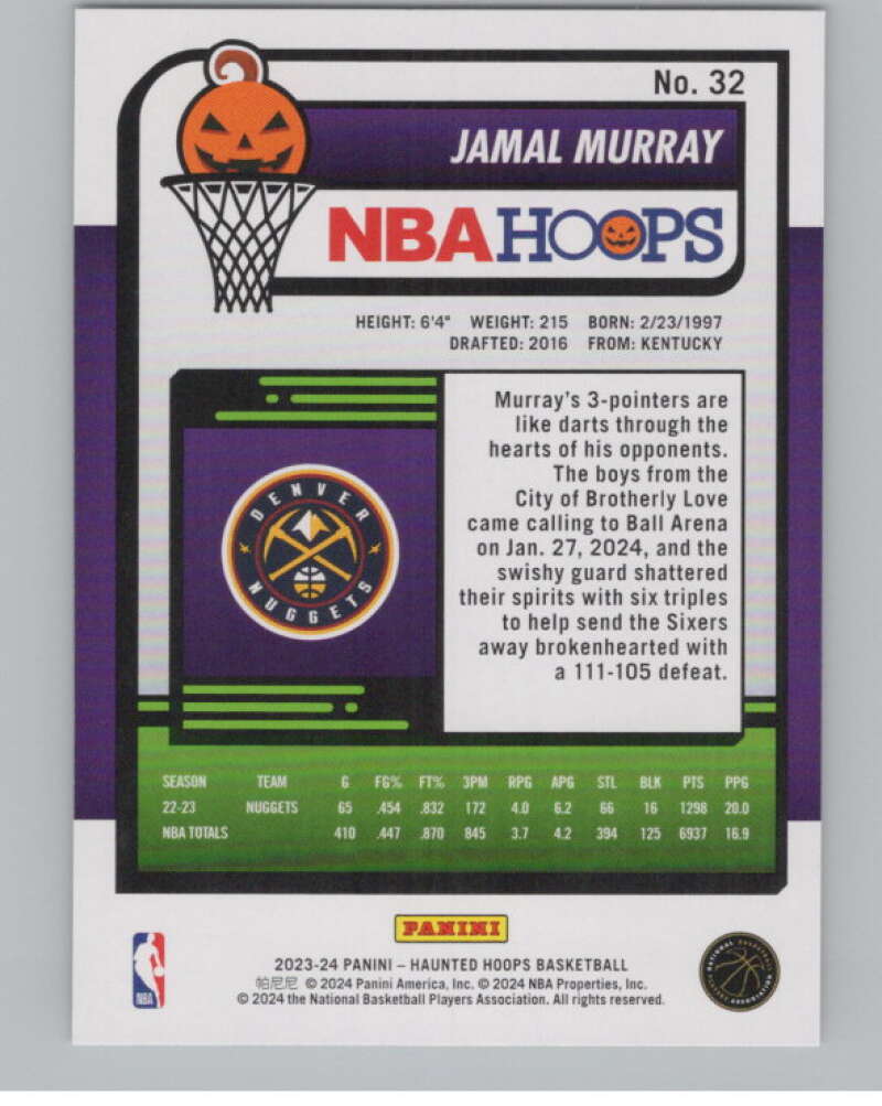 2023-24 Panini Haunted Hoops #32 Jamal Murray V98412 Image 2