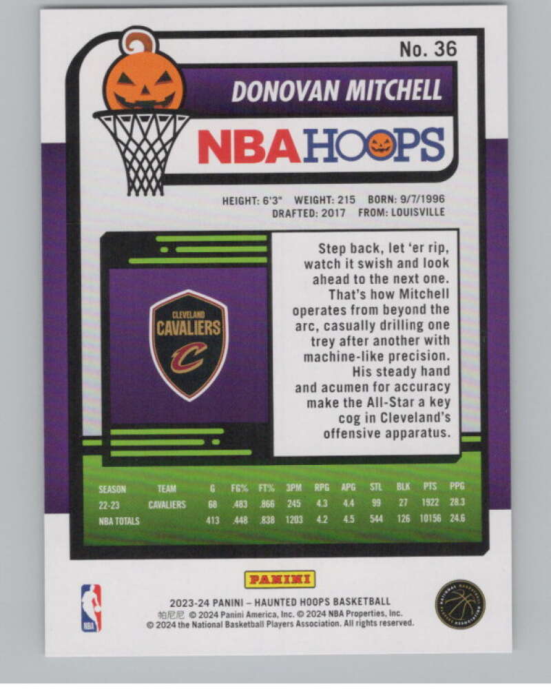 2023-24 Panini Haunted Hoops #36 Donovan Mitchell V98416 Image 2