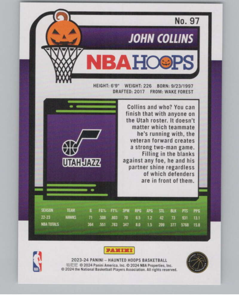 2023-24 Panini Haunted Hoops #97 John Collins V98454 Image 2