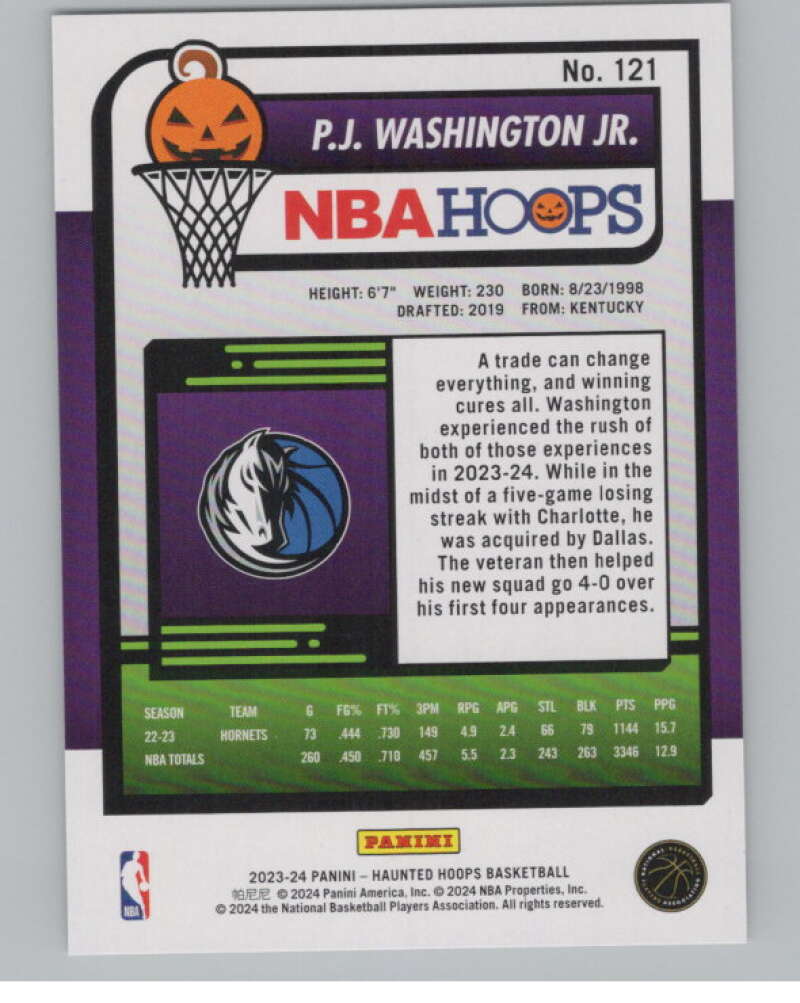 2023-24 Panini Haunted Hoops #121 PJ Washington Jr. V98470 Image 2