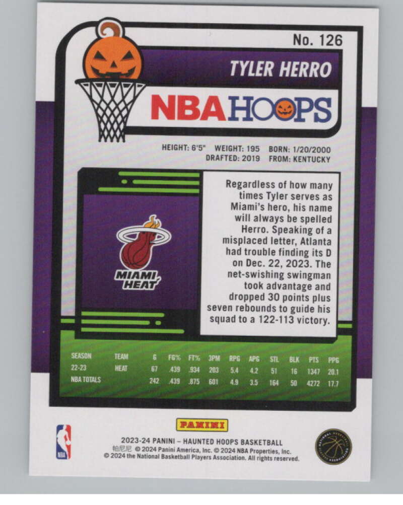 2023-24 Panini Haunted Hoops #126 Tyler Herro V98471 Image 2