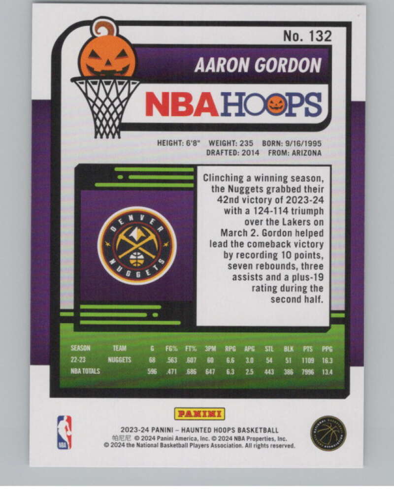 2023-24 Panini Haunted Hoops #132 Aaron Gordon V98475 Image 2