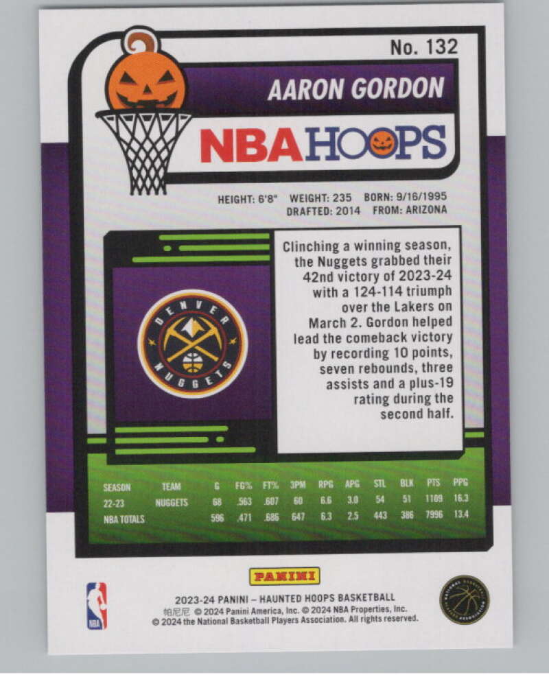 2023-24 Panini Haunted Hoops #132 Aaron Gordon V98476 Image 2