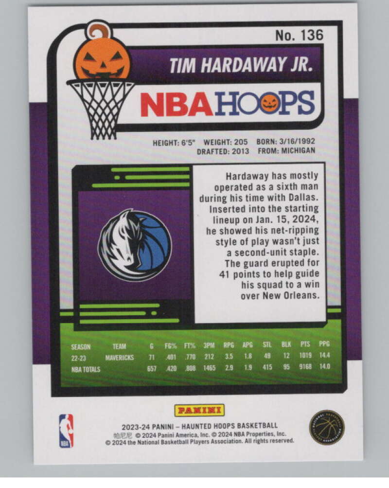 2023-24 Panini Haunted Hoops #136 Tim Hardaway Jr. V98478 Image 2