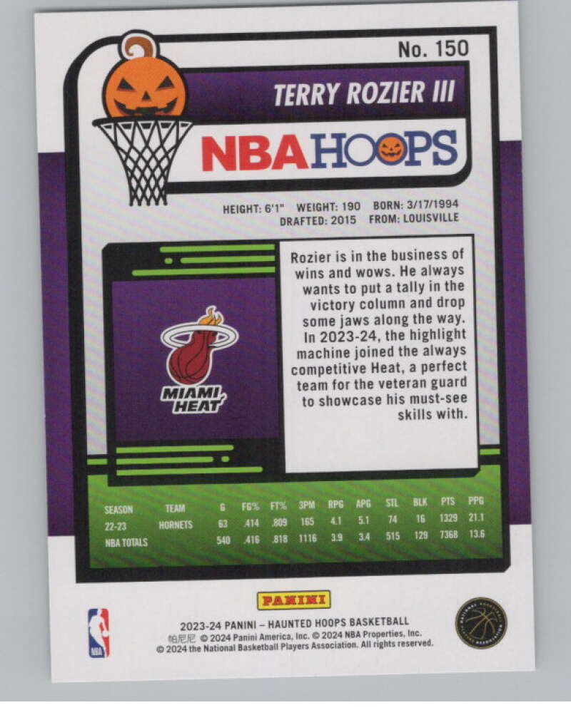 2023-24 Panini Haunted Hoops #150 Terry Rozier III V98488 Image 2