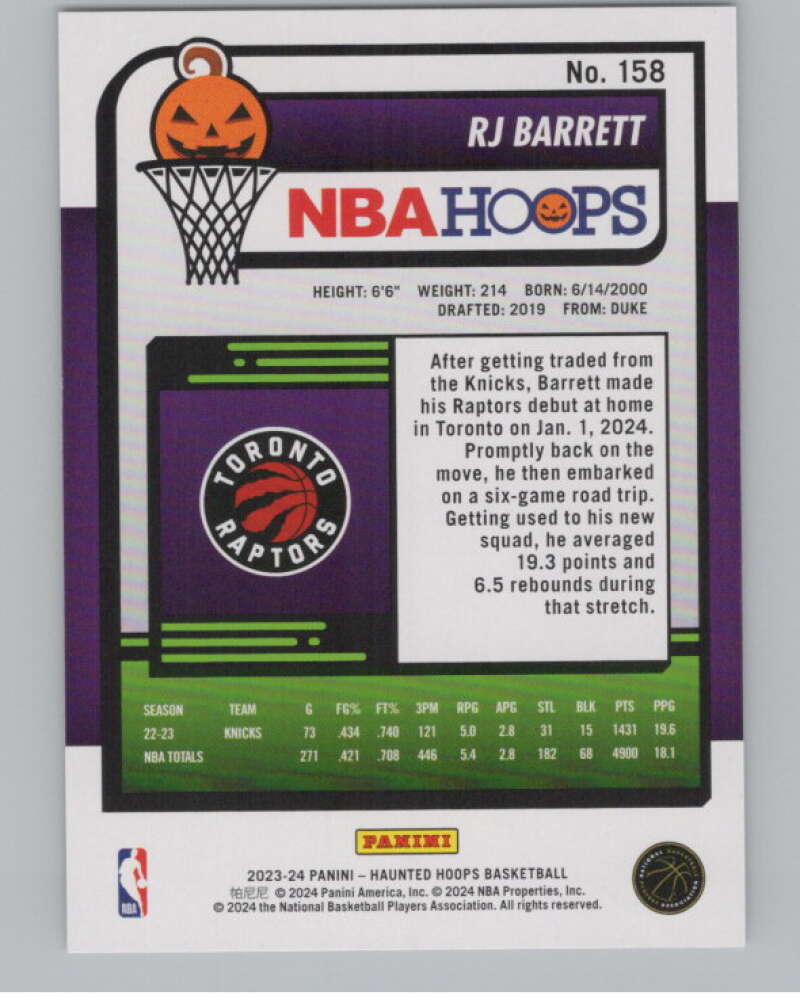 2023-24 Panini Haunted Hoops #158 RJ Barrett V98494 Image 2