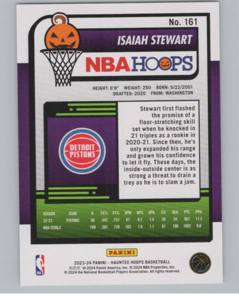 2023-24 Panini Haunted Hoops #161 Isaiah Stewart V98495 Image 2