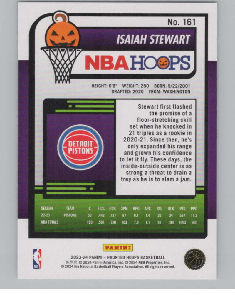 2023-24 Panini Haunted Hoops #161 Isaiah Stewart V98496 Image 2