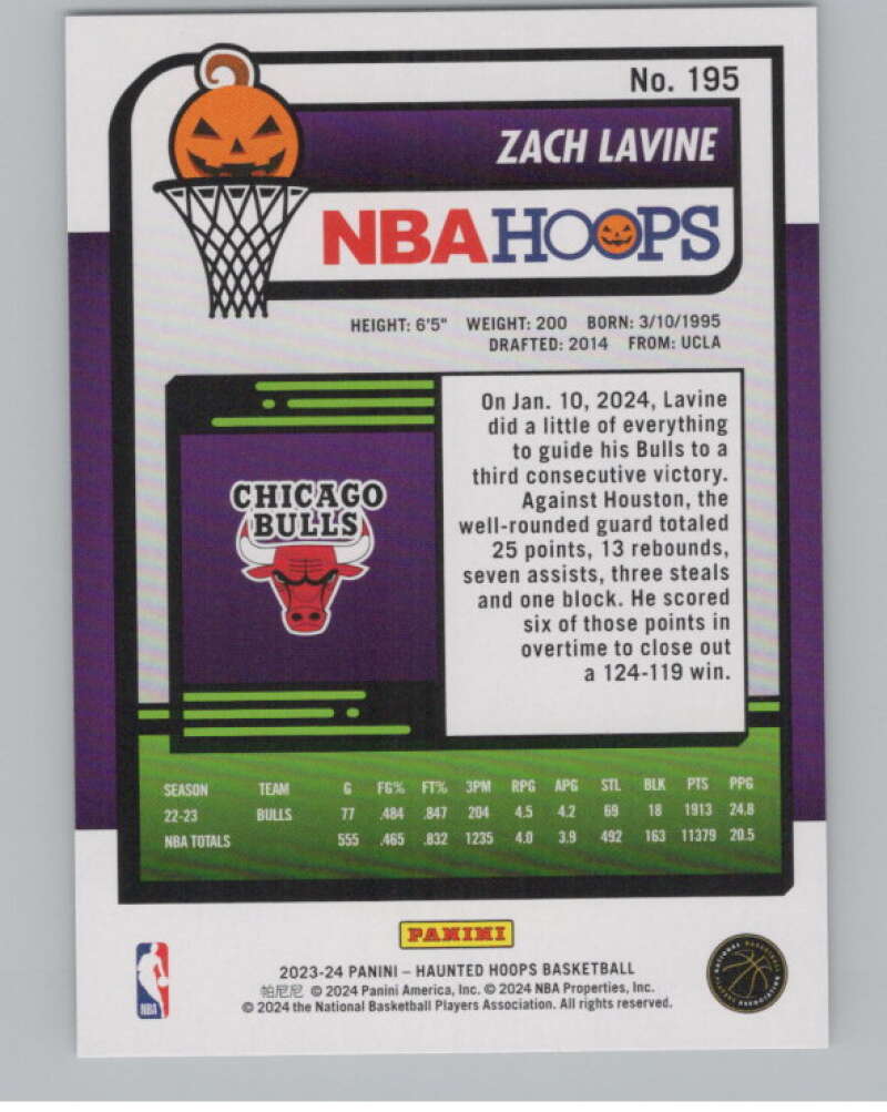 2023-24 Panini Haunted Hoops #195 Zach LaVine V98510 Image 2