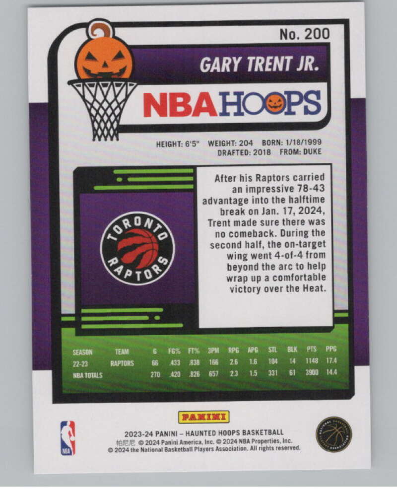 2023-24 Panini Haunted Hoops #200 Gary Trent Jr. V98513 Image 2