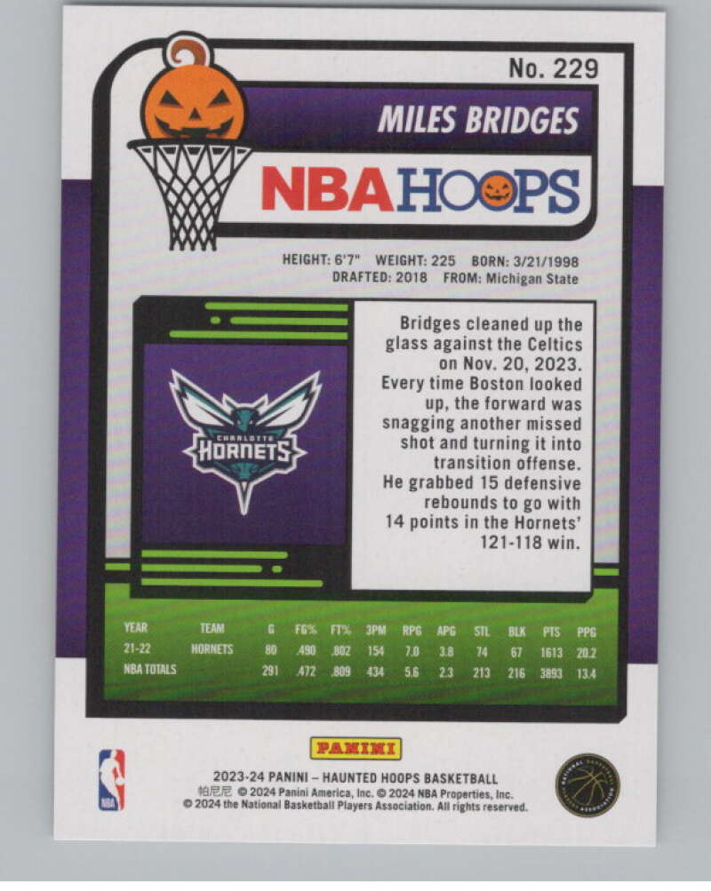 2023-24 Panini Haunted Hoops #229 Miles Bridges V98534 Image 2