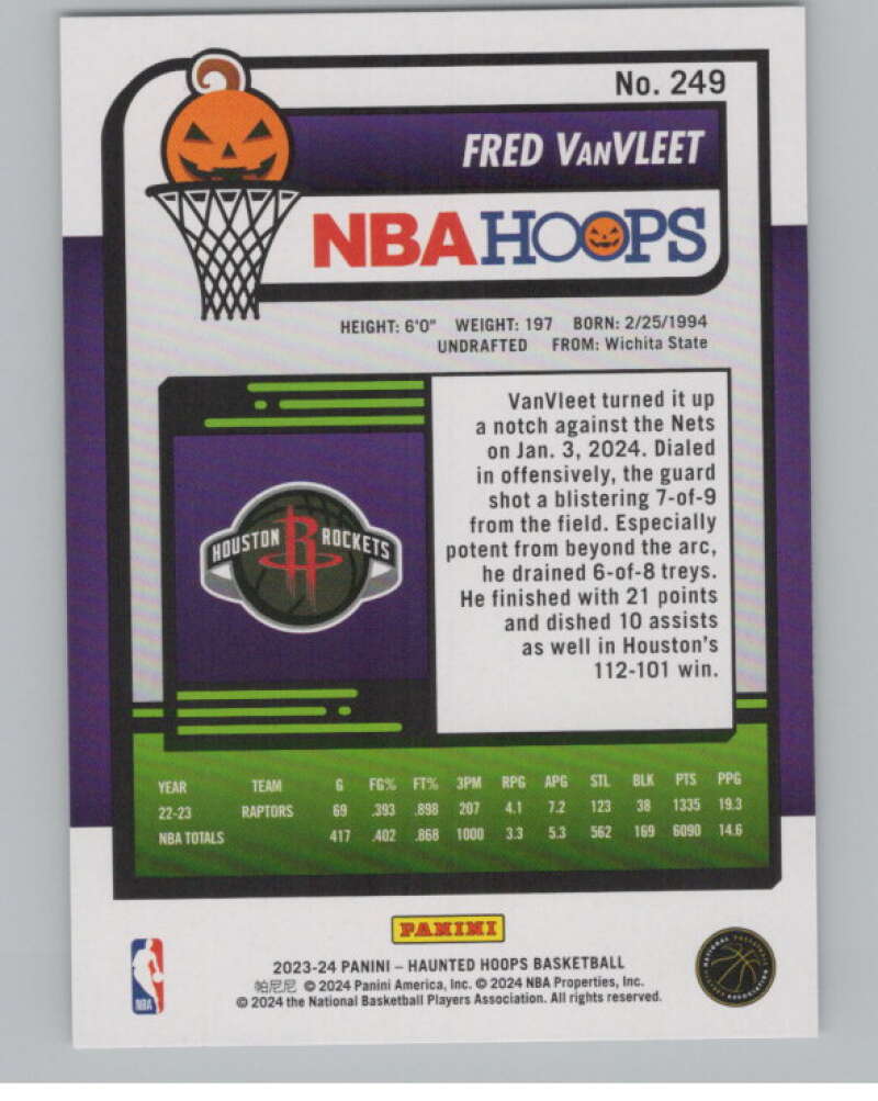 2023-24 Panini Haunted Hoops #249 Fred VanVleet V98542 Image 2