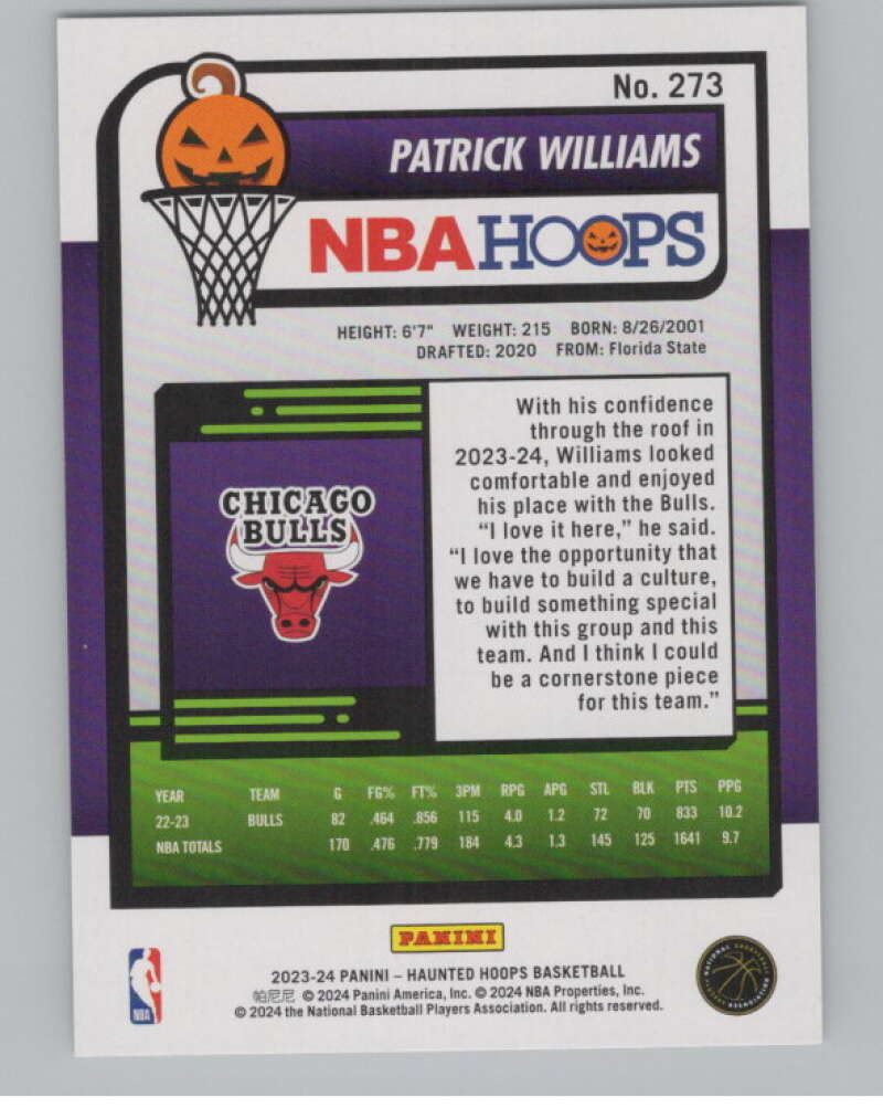 2023-24 Panini Haunted Hoops #273 Patrick Williams V98558 Image 2