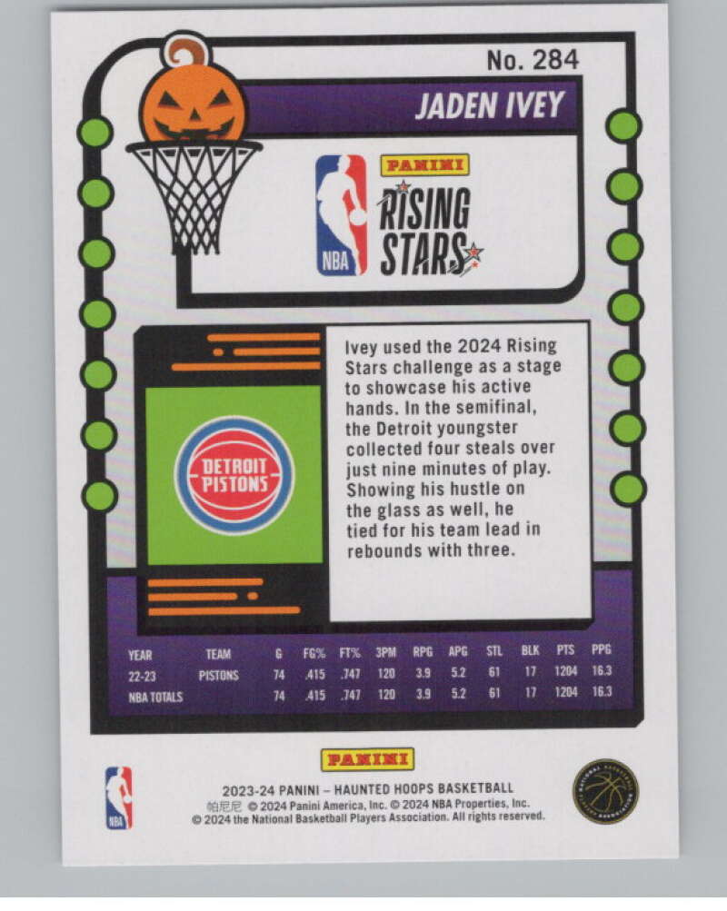 2023-24 Panini Haunted Hoops #284 Jaden Ivey RS RC V98567 Image 2