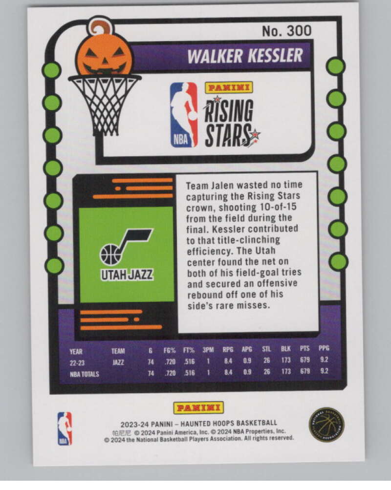 2023-24 Panini Haunted Hoops Orange #300 Walker Kessler RS V98631 Image 2