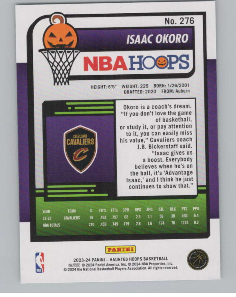 2023-24 Hoops Haunted Hoops Slime #276 Isaac Okoro V98657 Image 2
