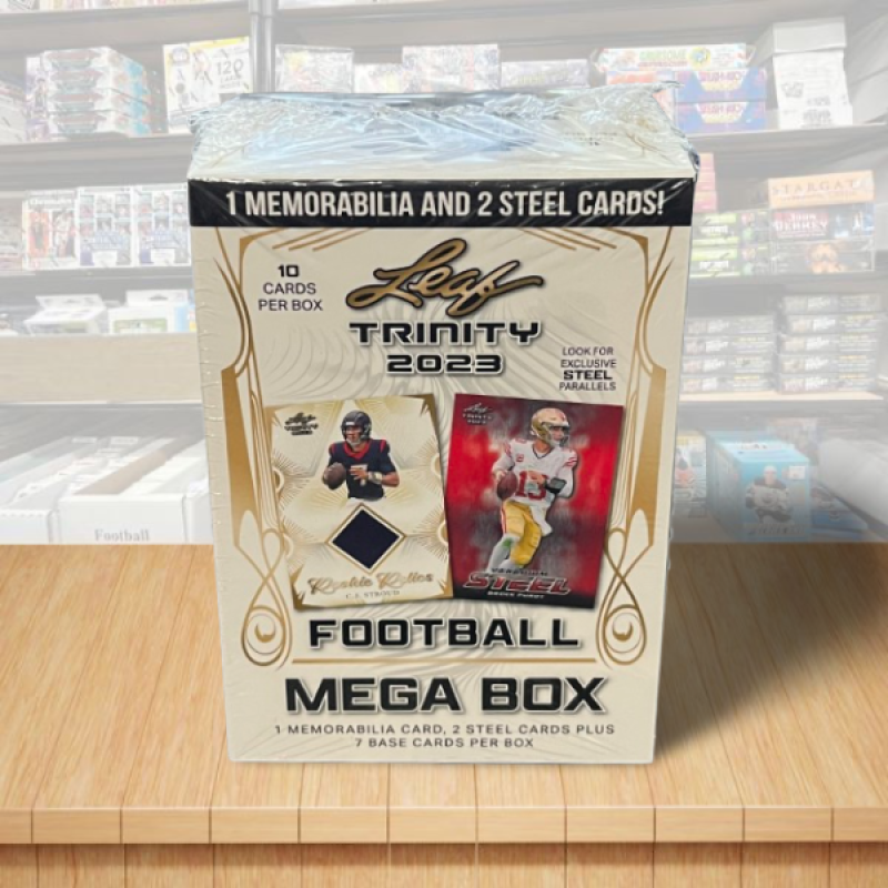 2023 Leaf Trinity Football Mega Box - 1 Auto or Mem - 2 Steel Per Box Image 1