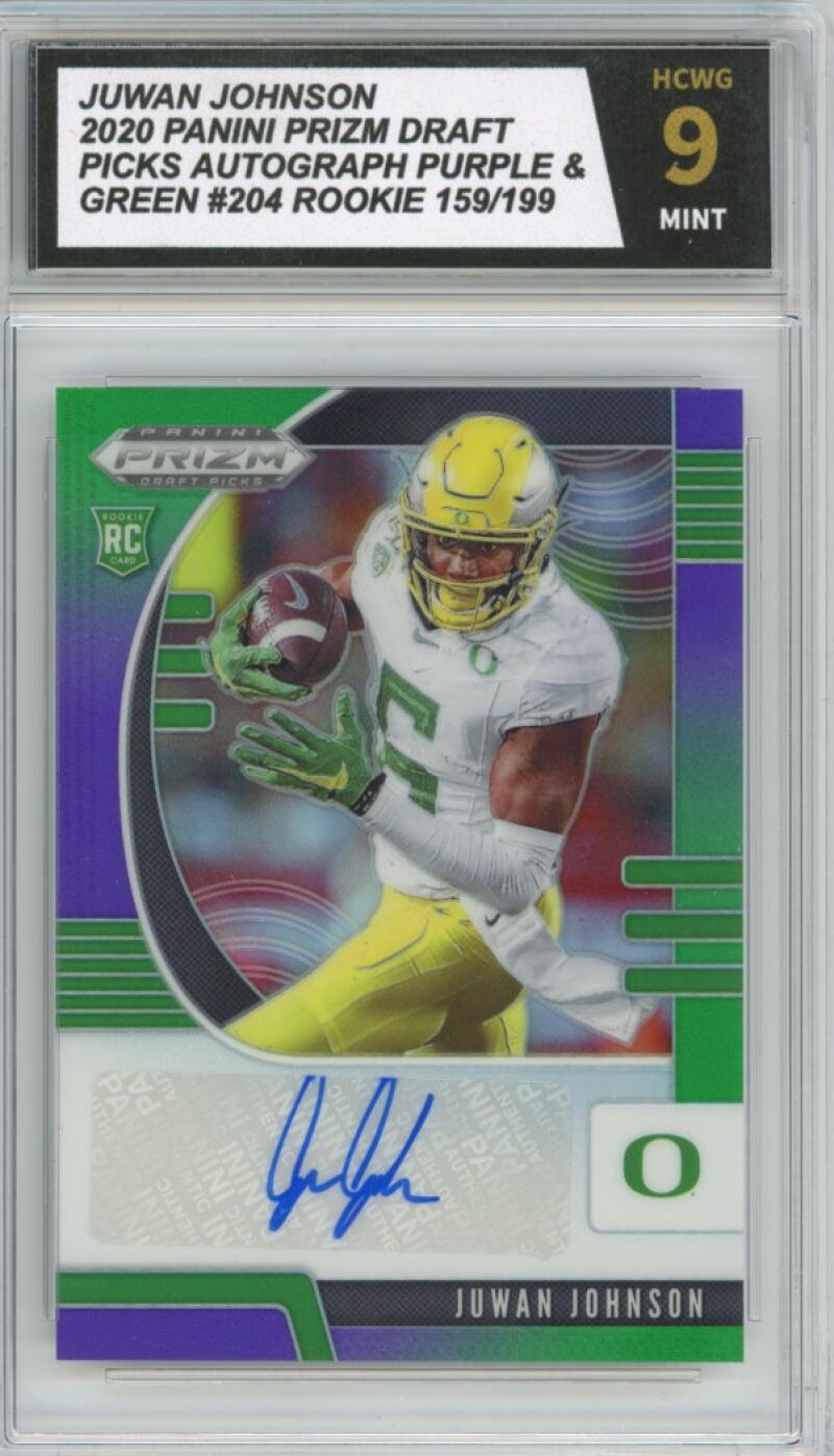 2020 Prizm Draft Picks Autograph Purple Green #204 Juwan Johnson /199 RC HCWG 9 Image 1