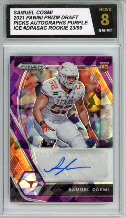 2021 Panini Prizm Draft Picks Autograph Purple Ice Samuel Cosmo 23/99 RC HCWG 8 Image 1
