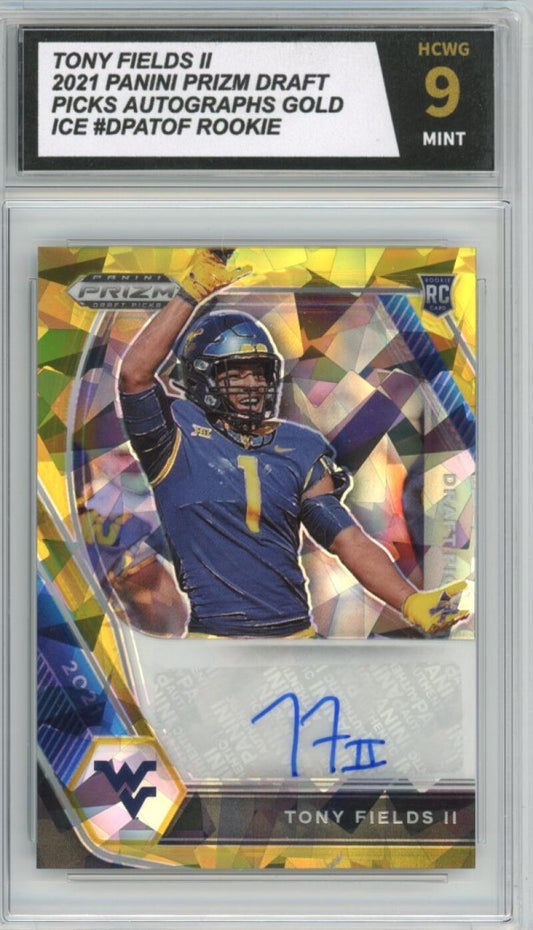 2021 Panini Prizm Draft Picks Autograph Gold Ice Tony Fields II Rookie HCWG 9 Image 1