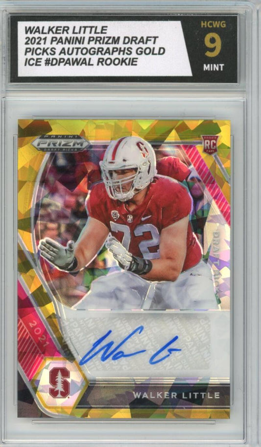 2021 Panini Prizm Draft Picks Autograph Gold Ice Walker Little Rookie HCWG 9 Image 1