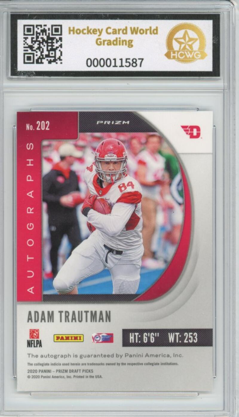 2020 Panini Prizm Draft Picks Autographs Prizm Adam Trautman Rookie HCWG 9 Image 2