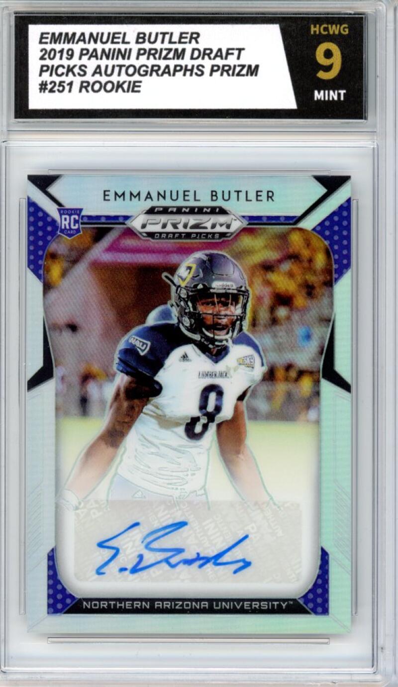 2019 Panini Prizm Draft Picks Autographs Prizm Emmanuel Butler Rookie HCWG 9 Image 1