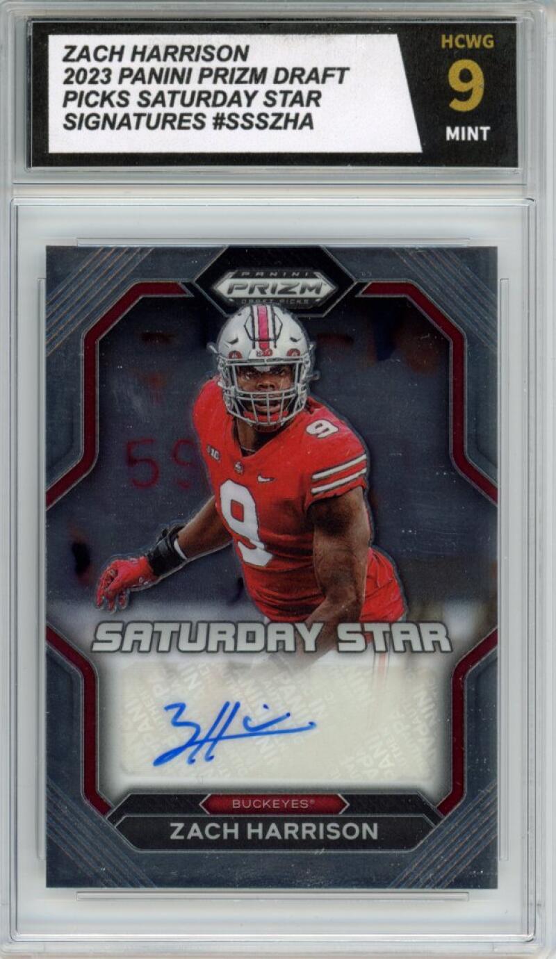 2023 Panini Prizm Draft Picks Saturday Star Signatures Zach Harrison HCWG 9 Image 1
