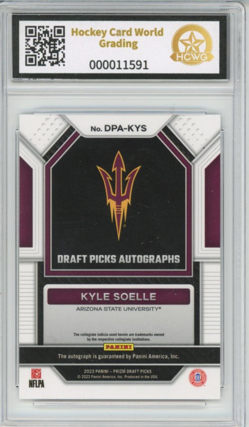 2023 Panini Prizm Draft Picks Autographs Kyle Soelle HCWG 9 Image 2
