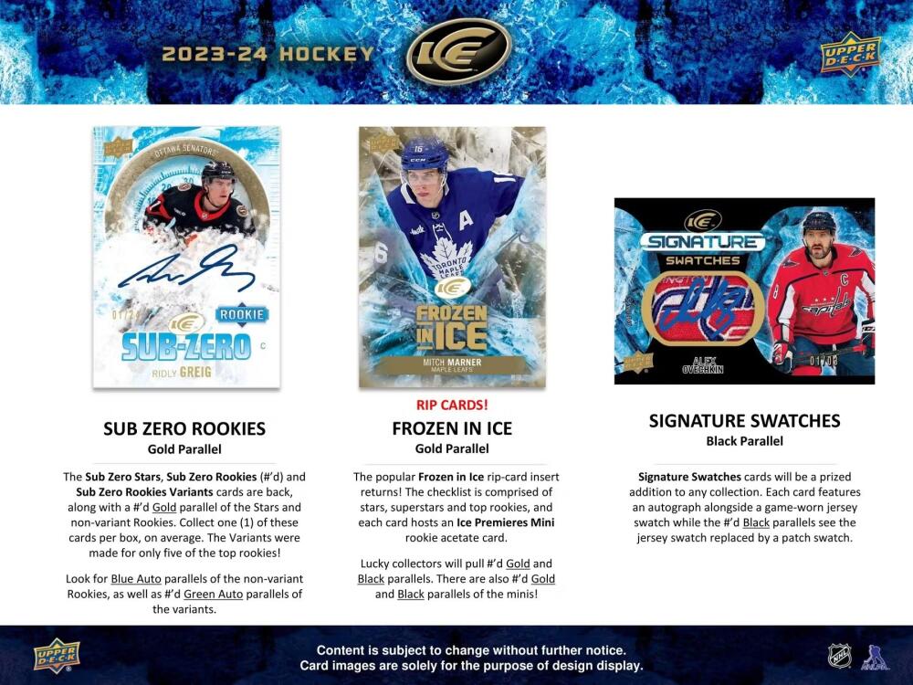 2023-24 Upper Deck Ice Hockey Hobby PACK - Look for Bedard Rookies! Image 3