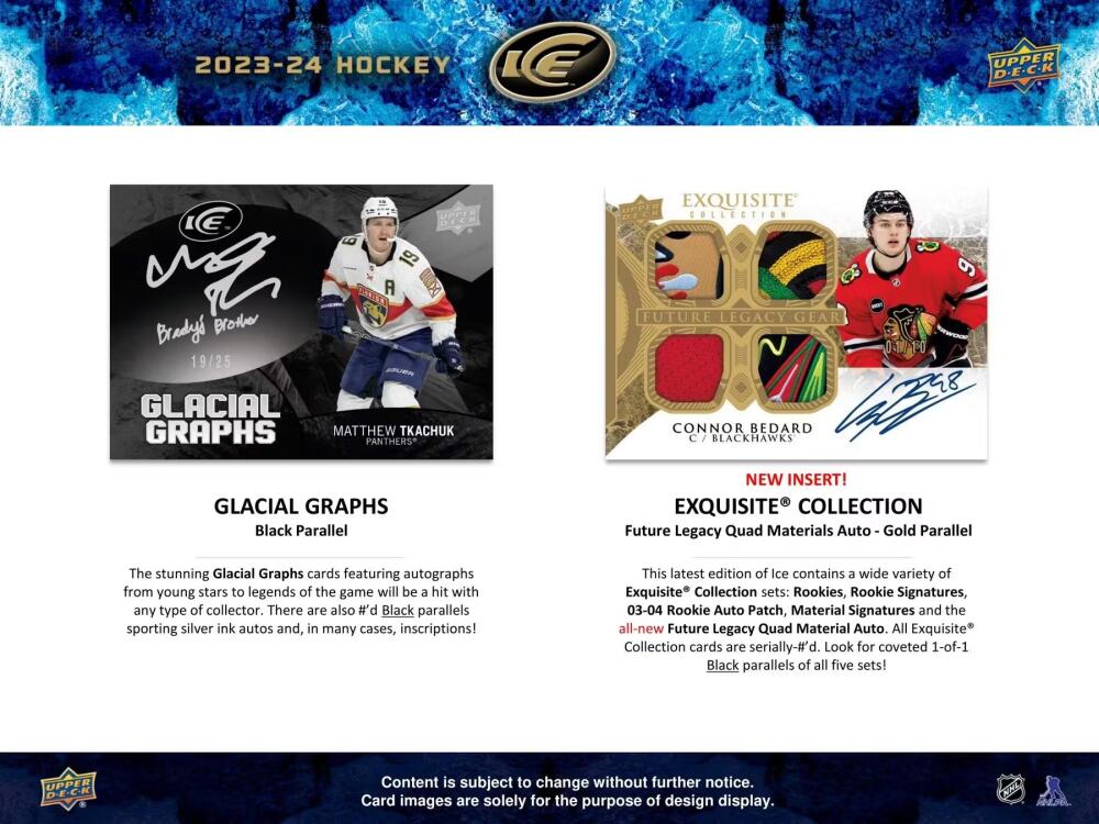 2023-24 Upper Deck Ice Hockey Hobby PACK - Look for Bedard Rookies! Image 4