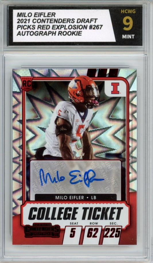2021 Contenders Draft Picks Red Explosion Milo Eifler Auto Rookie HCWG 9 Image 1