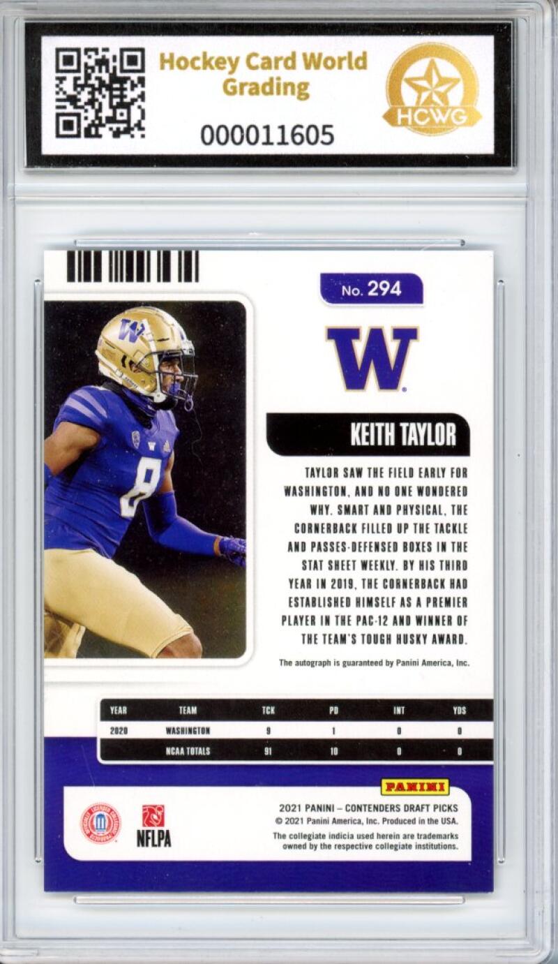 2021 Contenders Draft Picks Blue Explosion Keith Taylor Auto RC 34/39 HCWG 9 Image 2