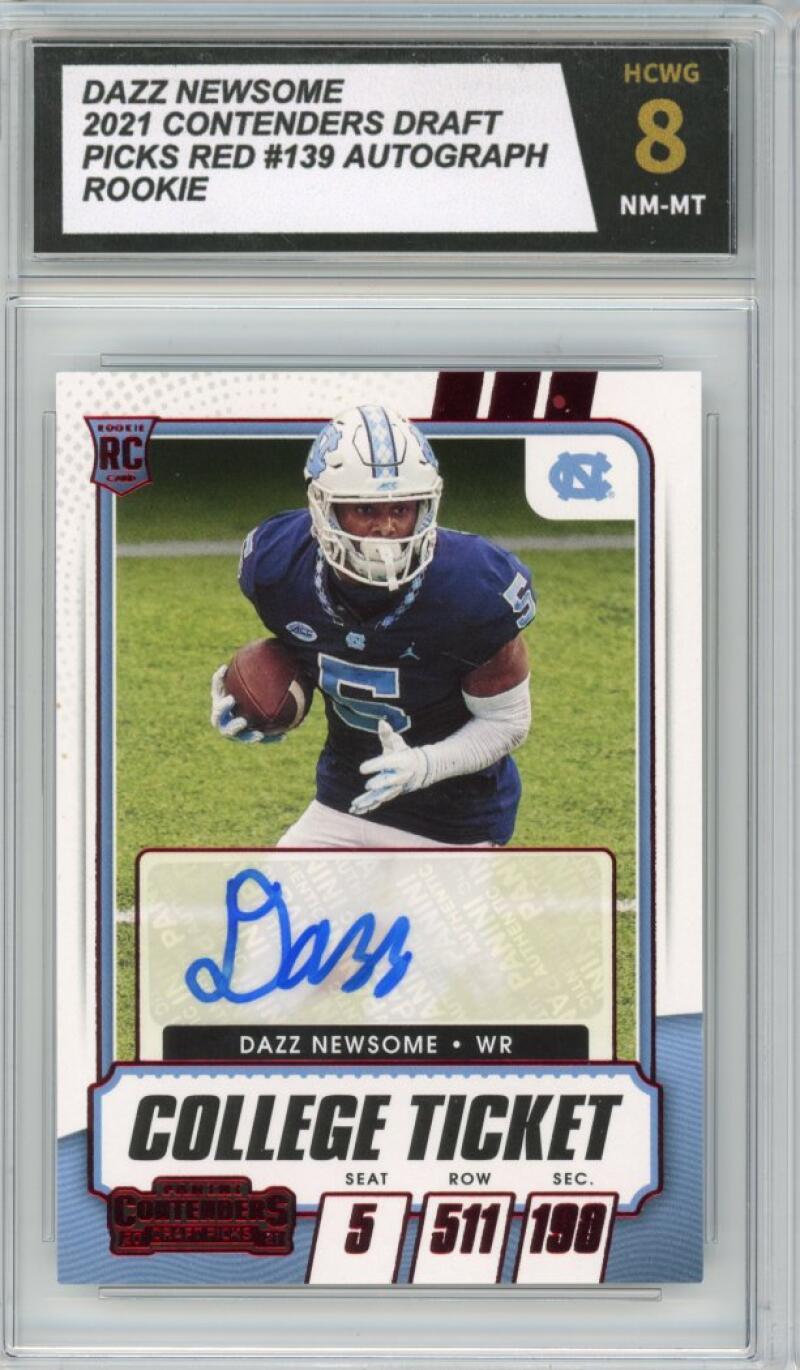 2021 Contenders Draft Picks Red #139 Dazz Newsome Autograph Rookie HCWG 8 Image 1