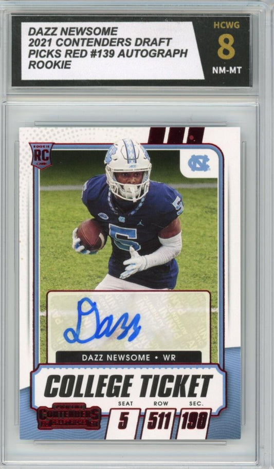 2021 Contenders Draft Picks Red #139 Dazz Newsome Autograph Rookie HCWG 8 Image 1