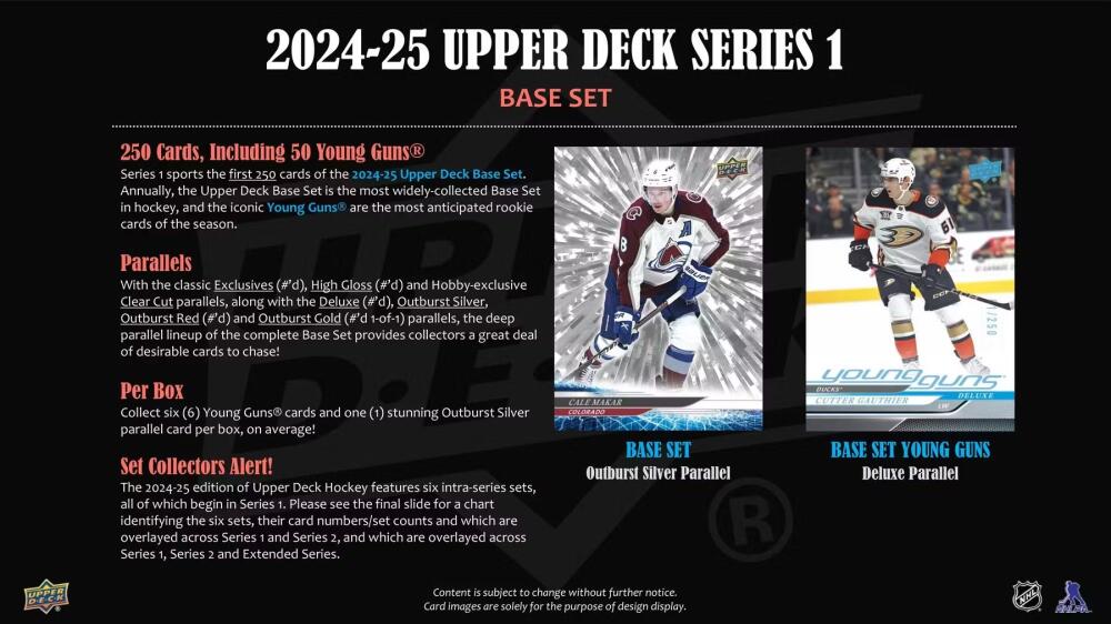 2024-25 Upper Deck Series 1 Hockey Hobby Box Image 2