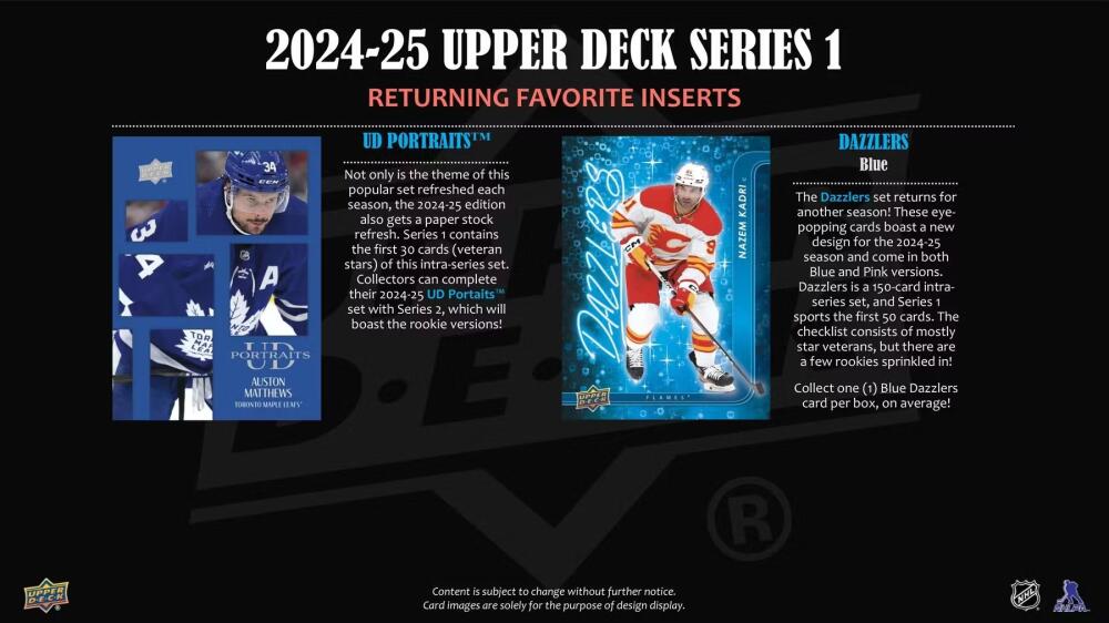2024-25 Upper Deck Series 1 Hockey Hobby Box Image 6