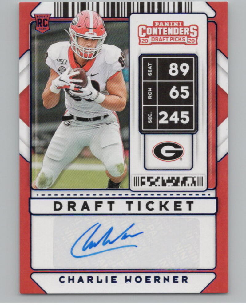 2020 Contenders Draft Picks Ticket Blue #281 Charlie Woerner RC Auto V98668 Image 1